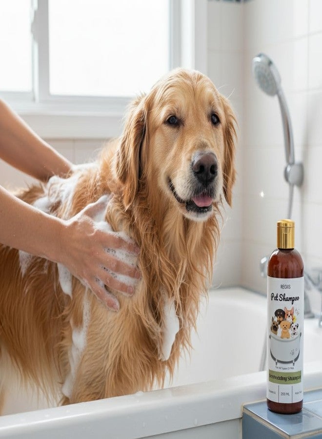 Regiis Pet Shampoo Set with Grooming Brush, Luxurious All-in-One Wash and Deshedding Formula, 200ml Each, for All Types of Pets(Pack of 3) - Image 2